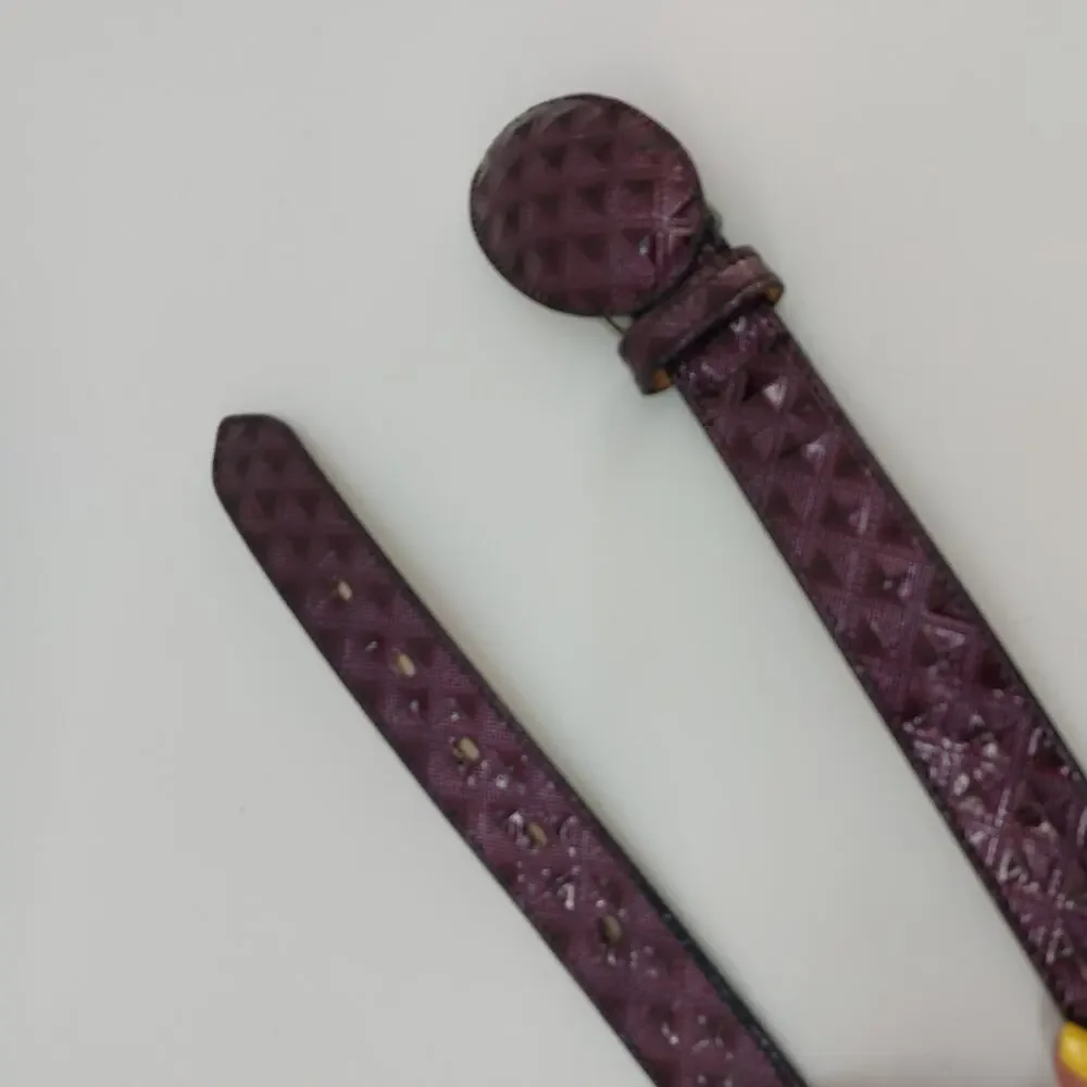 Western Girls Size 28 Belt Purple Patent Leather Textured Cowgirl